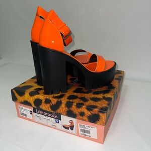 Dolls Kill Vibrant Orange Platform Heels